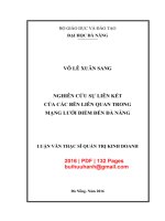 Luận văn Thạc sĩ Quản trị kinh doanh: Nghiên cứu sự liên kết của các bên liên quan trong mạng lưới điểm đến Đà Nẵng