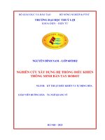 NGHIÊN CỨU XÂY DỰNG HỆ THỐNG ĐIỀU KHIỂN THÔNG MINH BÀN TAY ROBOT