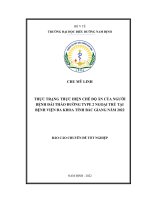 THỰC TRẠNG THỰC HIỆN CHẾ ĐỘ ĂN CỦA NGƯỜI BỆNH ĐÁI THÁO ĐƯỜNG TYPE NGOẠI TRÚ TẠI BỆNH VIỆN ĐA KHOA TỈNH BẮC GIANG NĂM 2022