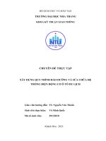 XÂY DỰNG QUY TRÌNH BẢO DƯỠNG VÀ SỬA CHỮA HỆ THỐNG ĐIỆN ĐỘNG CƠ Ô TÔ DU LỊCH