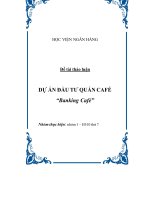Đề tài thảo luận  DỰ ÁN ĐẦU TƯ QUÁN CAFÉ  “Banking Café”
