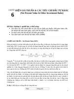 HIỆN GIÁ THUẦN  CÁC TIÊU CHÍ ĐẦU TƯ KHÁC (Net Present Value  Other Investment Rules)