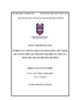Nghiên cứu những nhân tố ảnh hưởng tới ý định mua sách trên sàn thương mại điện tử tiki của sinh viên TP  hồ chí minh