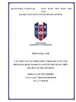 Các nhân tố tác động đến ý định mua các sản phẩm gia dụng của người tiêu dùng trên địa bàn TP  hồ chí minh