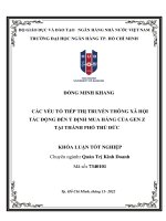 Các yếu tố tiếp thị truyền thông xã hội tác động đến ý định mua hàng của gen z tại thành phố thủ đức