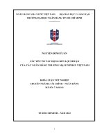 Các yếu tố tác động đến lợi nhuận của các ngân hàng thương mại cổ phần việt nam