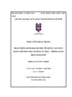 Hoạt động kinh doanh thẻ tín dụng tại ngân hàng TMCP á châu   phòng giao dịch thạch đà