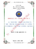 (Khóa luận tốt nghiệp) Thực trạng công tác kế toán thuế giá trị gia tăng và thuế thu nhập doanh nghiệp tại công ty TNHH xuất nhập khẩu INTEC – MJ VINA