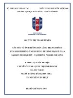 Các yếu tố ảnh hưởng đến lòng trung thành của khách hàng ở ngân hàng thương mại cổ phần sài gòn thương tín   tại thành phố hồ chí minh