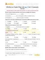 Đề kiểm tra 15 phút tiếng anh lớp 7 unit 1 community service vndoc com