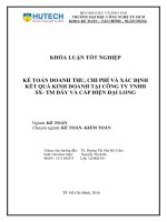 (Khóa luận tốt nghiệp) Kế toán doanh thu, chi phí và xác định kết quả hoạt động kinh doanh tại Công Ty SXTM dây và cáp điện Đại Long