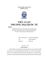 TIỂU LUẬN THƯƠNG MẠI QUỐC TẾ  HIỆP ĐỊNH CHUNG VỀ CÁC KHÍA CẠNH LIÊN QUAN ĐẾN QUYỀN SỞ HỮU TRÍ TUỆ TRONG KHUÔN KHỔ TỔ CHỨC THƯƠNG MẠI THẾ GIỚI (WTO