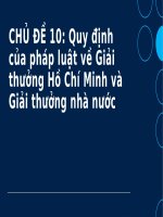 Quy định của pháp luật về giải thưởng hồ chí minh và giải thưởng nhà nước