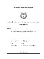 HOÀN THIỆN HỆ THỐNG QUẢN LÝ CHẤT LƯỢNG ISO 9001 - 2008 TẠI CÔNG TY TNHH YAMAHA MOTOR VIỆT NAM