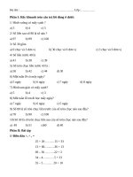 Phần I: Hãy khoanh tròn câu trả lời đúng ở dưới: