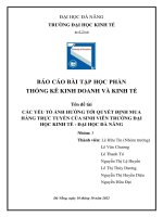 Báo cáo TKKDKT  Các yếu tố ảnh hưởng đến quyết định mua hàng onl