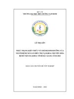 Thực trạng kiến thức về chế độ dinh dưỡng của người bệnh xơ gan điều trị tại khoa Nội tiêu hóa Bệnh viện Đa khoa tỉnh Bắc Giang năm 2022