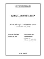 Khóa Luận Tốt Nghiệp  Phát triển văn hóa doanh nghiệp của Công ty TNHH Mee Group