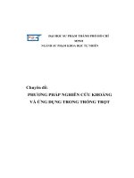 Chuyên đề PHƯƠNG PHÁP NGHIÊN cứu KHOÁNGVÀ ỨNG DỤNG TRONG TRỒNG TRỌT