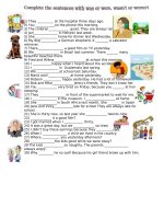 Complete The Sentences With Was Or Were