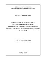 Nghiên cứu thành phần hóa học và hoạt tính sinh học của hai loài Sâm Vũ Diệp (Panax bipinnatifidus Seem.) và Sâm Việt Nam (Panax vietnamensis Ha et Grushv.) ở Việt Nam.