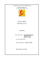 BÁO CÁO HỌC PHẦN VẬT LÝ I TRANZITO