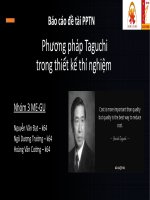 Báo cáo đề tài PPTN Phương pháp Taguchi trong thiết kế thí nghiệm