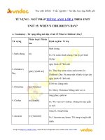Từ vựng   ngữ pháp tiếng anh lớp 4 unit 15 whens childrens day?   vndoc com