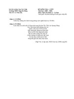 Sở Gd Và Đào Tạo Trà Vinh                                 Đề Kiểm Tra: 1 Tiết