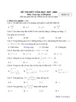 Đề Thi Hết Năm Học 2007 -2008