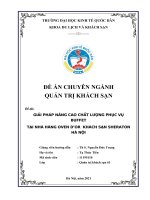 Nâng cao chất lượng phục vụ nhà hàng Oven Dor  Khách sạn Sheraton Hà Nội