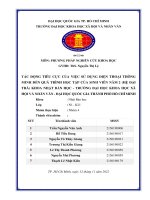 TÁC ĐỘNG TIÊU CỰC CỦA VIỆC SỬ DỤNG ĐIỆN THOẠI THÔNG MINH ĐẾN QUÁ TRÌNH HỌC TẬP CỦA SINH VIÊN NĂM 2 (HỆ ĐẠI TRÀ) KHOA NHẬT BẢN HỌC - TRƯỜNG ĐẠI HỌC KHOA HỌC XÃ HỘI VÀ NHÂN VĂN