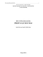ĐỀ CƯƠNG BÀI GIẢNG PHÁP LUẬT ĐẤT ĐAI