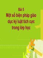 Một Số Biện Pháp Giáo Dục Kỷ Luật Tích Cực