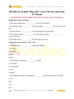 Đề kiểm tra 15 phút tiếng anh 7 unit 6 the first university in vietnam vndoc com