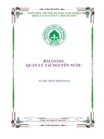 Bài giảng Quản lý tài nguyên nước