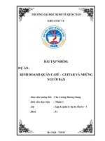 DỰ ÁN: KINH DOANH QUÁN CAFÉ – GUITAR VÀ NHỮNG NGƯỜI BẠN