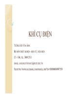 Bài giảng Khí cụ điện: Chương 0 - TS. Nguyễn Văn Ánh