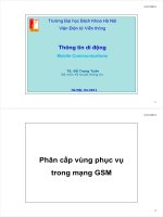 Bài giảng Thông tin di động: Phân cấp vùng phục vụ trong mạng GSM - TS. Đỗ Trọng Tuấn