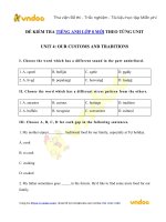 Bài tập unit 4 lớp 8 our customs and traditions có đáp án   vndoc com