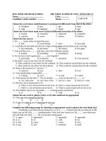 Chupah High School             The First 45 Minute Test  (English 11)