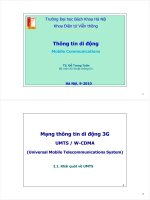 Bài giảng Thông tin di động: Mạng thông tin di động 3G - TS. Đỗ Trọng Tuấn