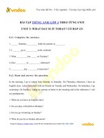 Bài tập tiếng anh lớp 4 unit 3 what day is it today? có đáp án   vndoc com