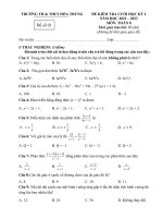 Đề kiểm tra cuối học kì 1 môn Toán lớp 8 năm 2022-2023 - Trường TH&THCS Hóa Trung (Đề 01)