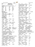 Hä Vµ Tªn: ……………………                    §Ò Thi Häc Kú Ii N¨m Häc 2006-2007             M• ®Ò: 101