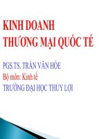 Bài giảng Kinh doanh thương mại quốc tế: Chương 1 - Trần Văn Hòe