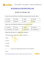 Đề thi tiếng anh lớp 8 học kì 1 năm 2020   2021 số 3   vndoc com