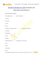Đề thi tiếng anh lớp 9 học kì 1 năm 2020   2021 số 3   vndoc com