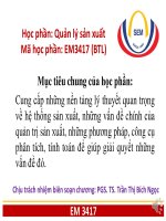 Bài giảng Quản lý công nghiệp: Chương 1 - TS. Trần Thị Bích Ngọc