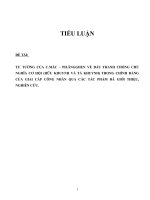 Tieu luan cao hoc, tư tưởng của c mác – ph ăngghen về đấu tranh chống chủ nghĩa cơ hội (hữu khuynh và tả khuynh) trong chính đảng của giai cấp công nhân qua các tác